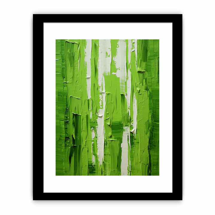 Green Knife Abstract Art Painting Framed Print