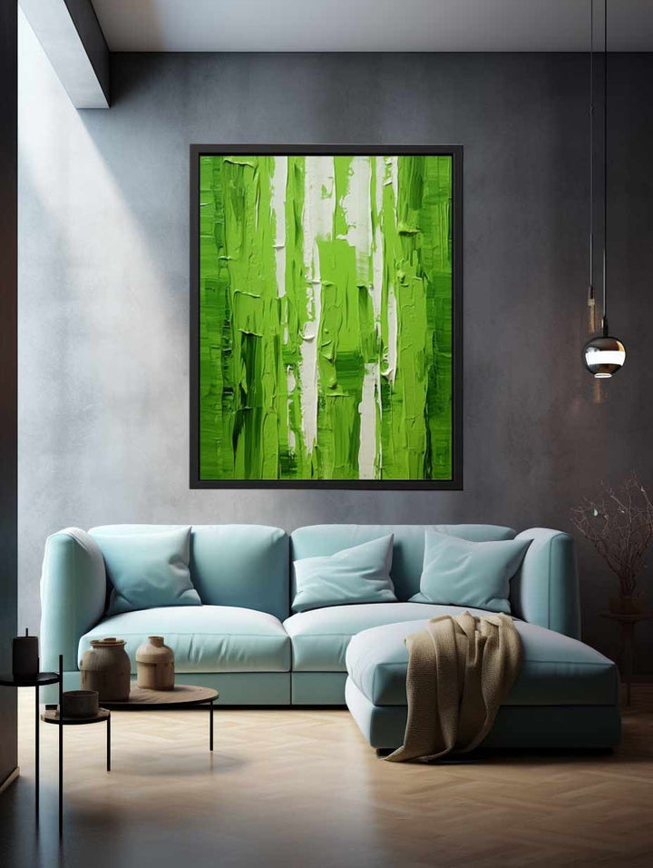 Green Knife Abstract Art Painting
