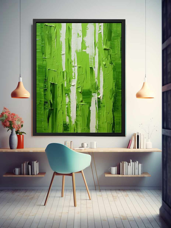 Green Knife Abstract Art Painting 