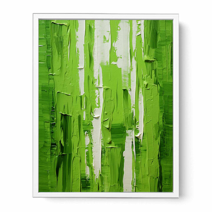 Green Knife Abstract Art Painting Framed Print