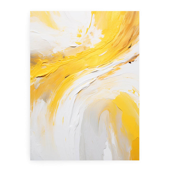 Yellow Abstract Art  Strokes  Painting