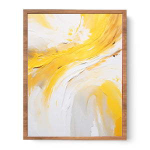 Yellow Abstract Art  Strokes  Painting Poster