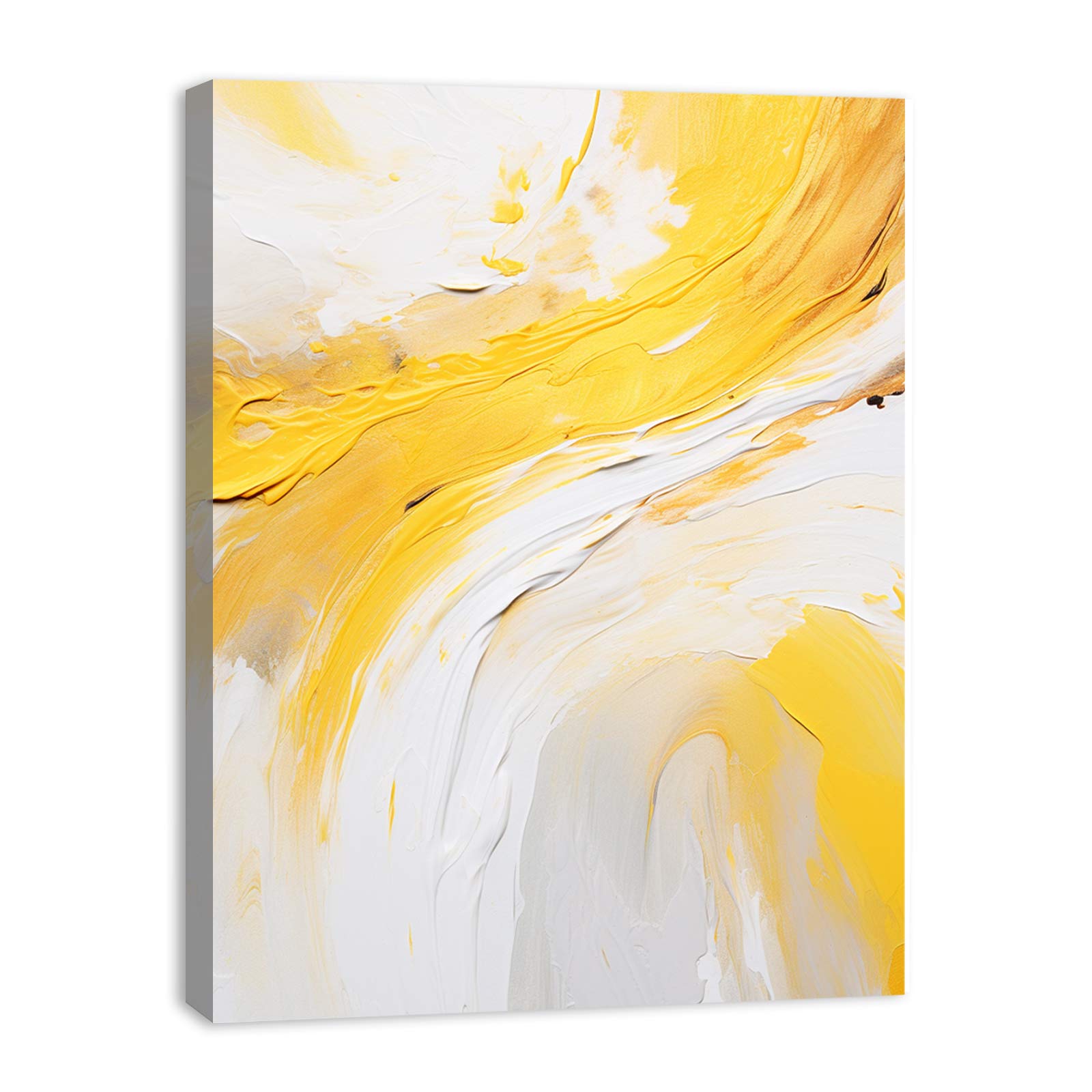 Yellow Abstract Art  Strokes  Painting