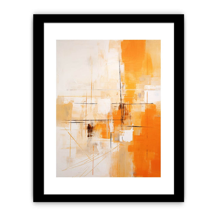 Orange Knife Abstract Art Painting Framed Print