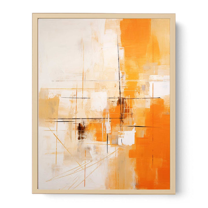Orange Abstract Art Painting  Streched canvas