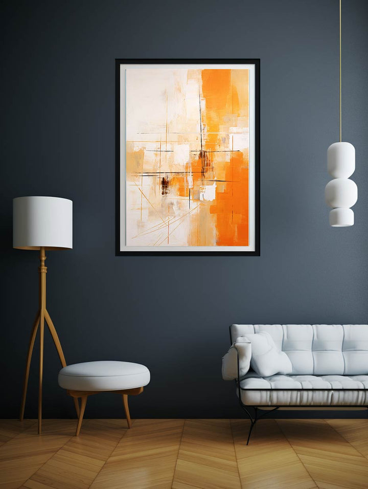 Orange Knife Abstract Art Painting 