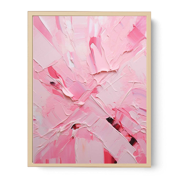 Pink  Abstract Art  Knife Painting  Streched canvas