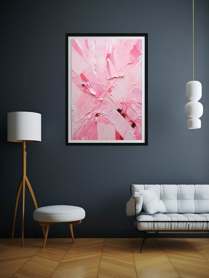 Pink  Abstract Art  Knife Painting