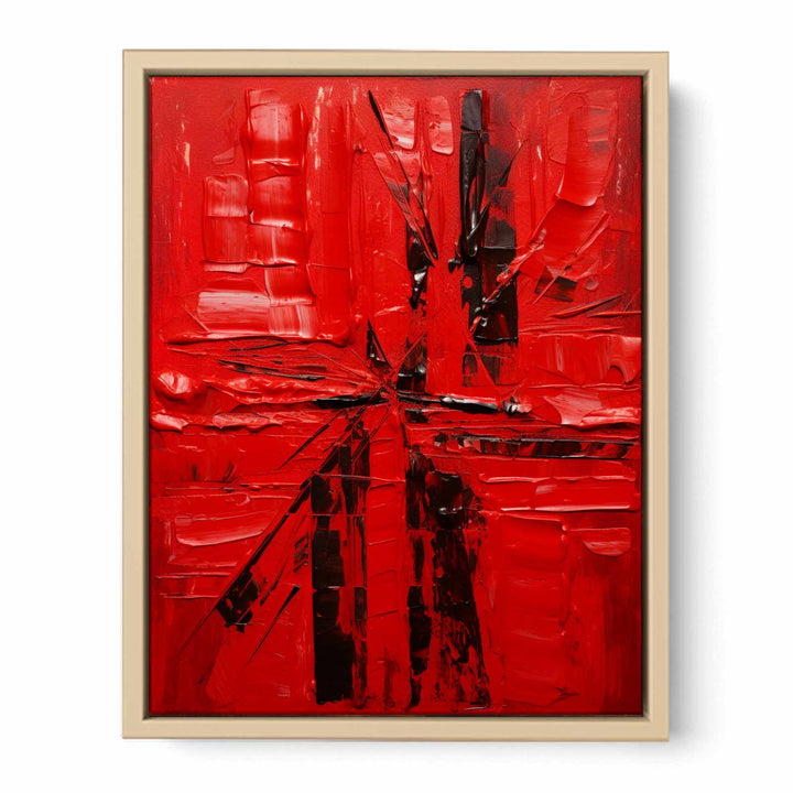 Red Abstract  Knife Art Painting  Streched canvas