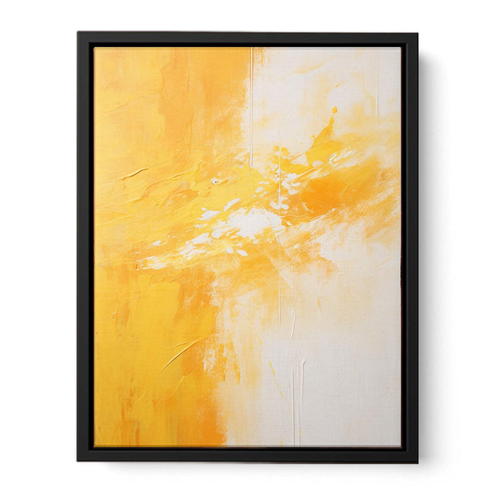 Yellow White Abstract Painting  Canvas Print