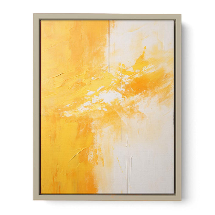 Yellow White Abstract Painting  Art Print