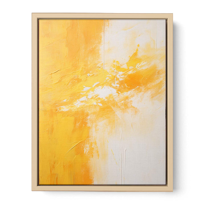 Yellow White Abstract Painting  Streched canvas