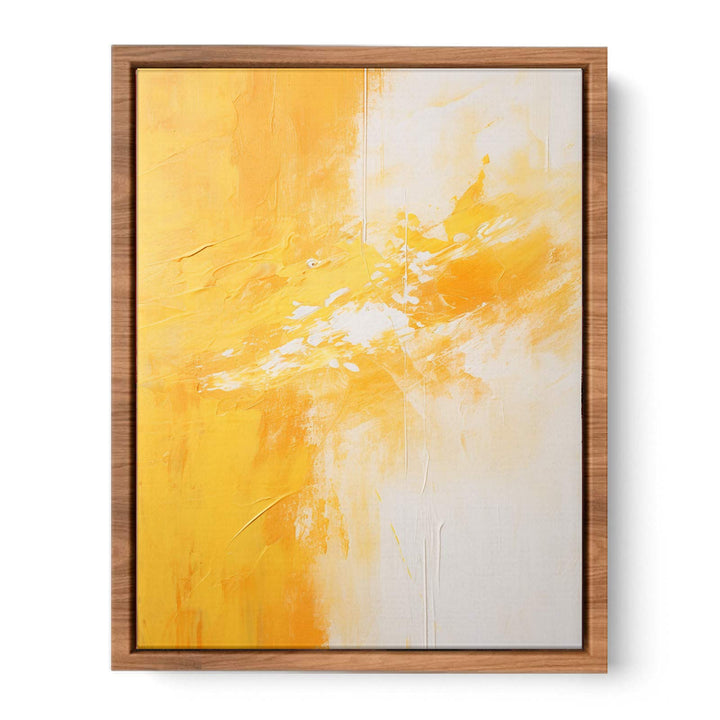 Yellow White Abstract Painting Poster
