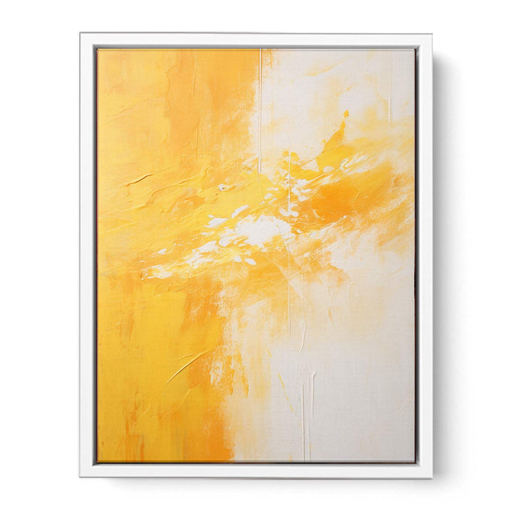 Yellow White Abstract Painting Framed Print