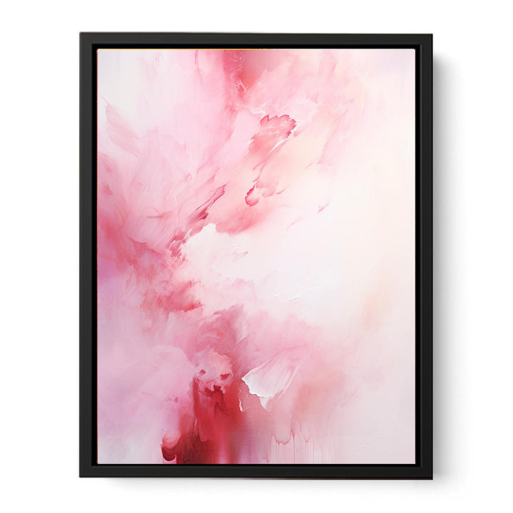 White Pink Abstract Painting  Canvas Print