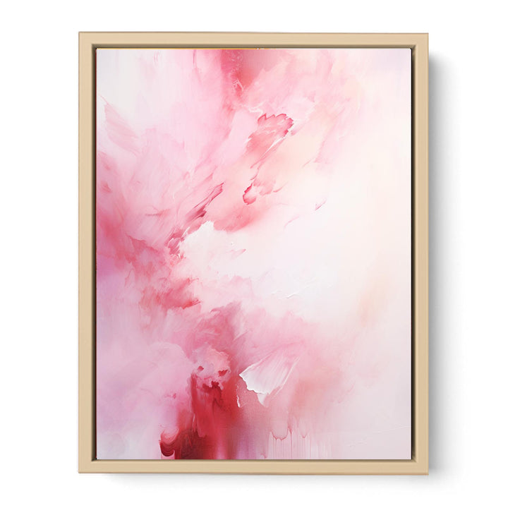 White Pink Abstract Painting  Streched canvas