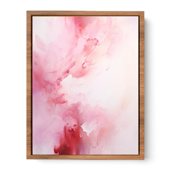 White Pink Abstract Painting Poster