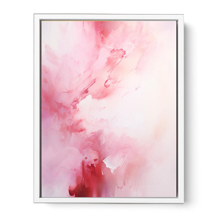 White Pink Abstract Painting Framed Print