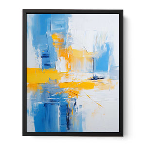Blue Yellow Abstract Painting  Canvas Print