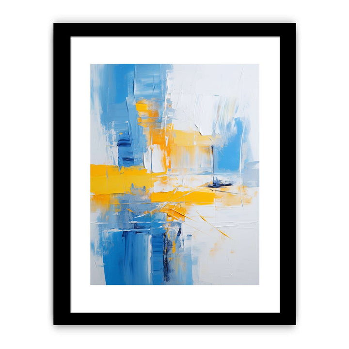 Blue Yellow Abstract Painting Framed Print