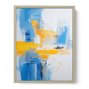 Blue Yellow Abstract Painting  Art Print