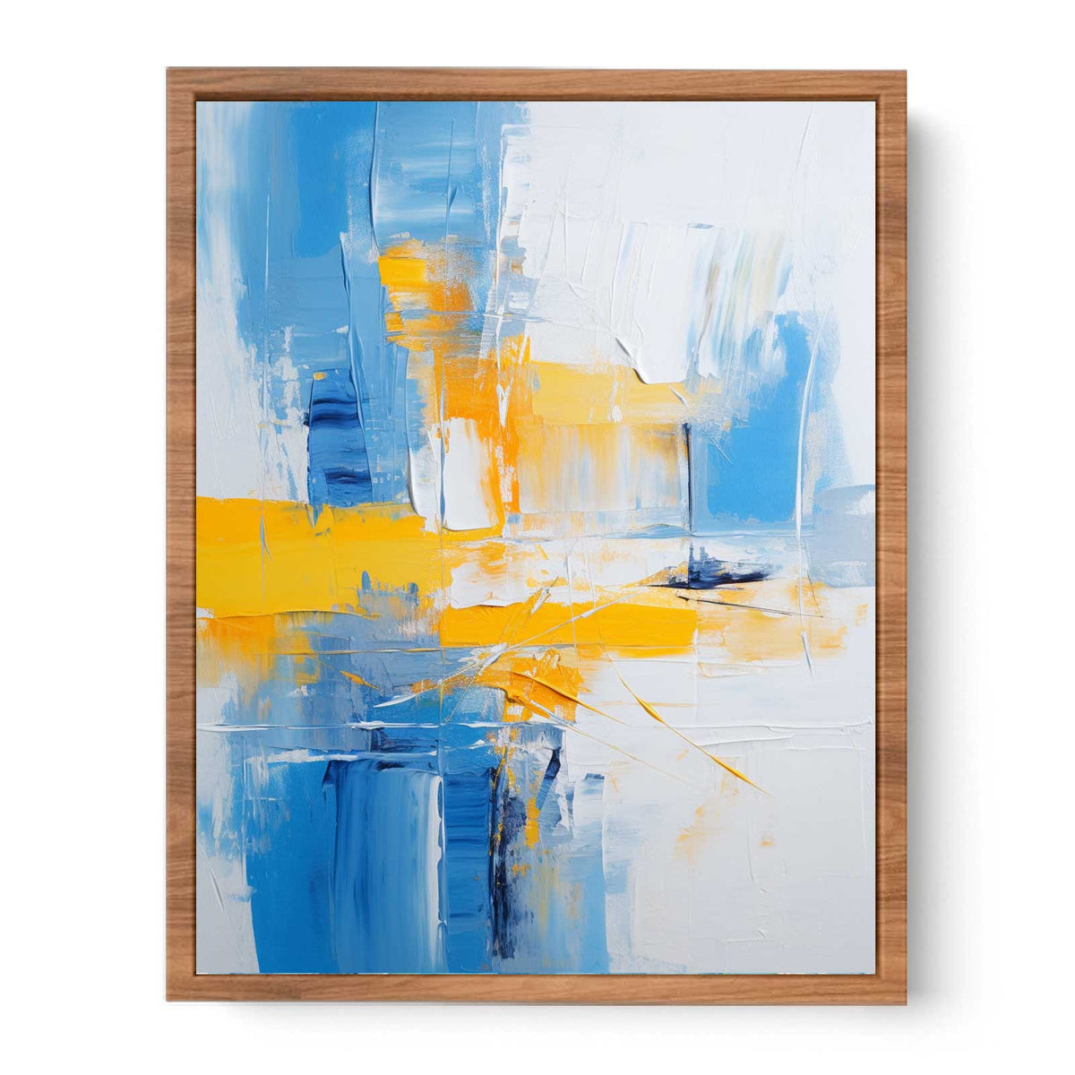 Blue Yellow Abstract Painting Poster