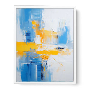 Blue Yellow Abstract Painting Framed Print