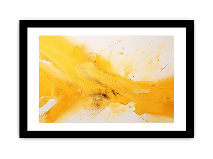Knife Art Yellow Abstract Painting Framed Print