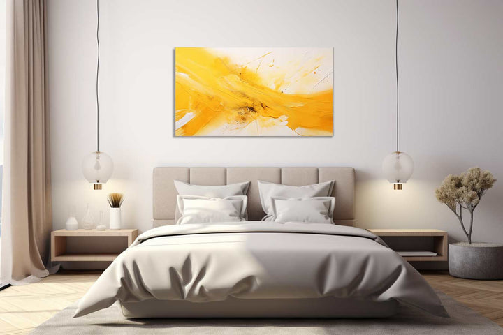 Knife Art Yellow Abstract Painting 