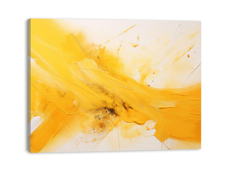 Knife Art Yellow Abstract Painting 