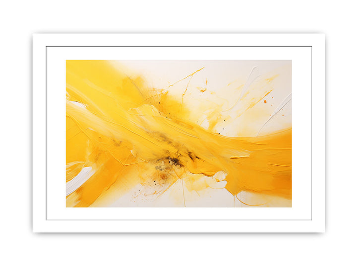 Knife Art Yellow Abstract Painting  Poster