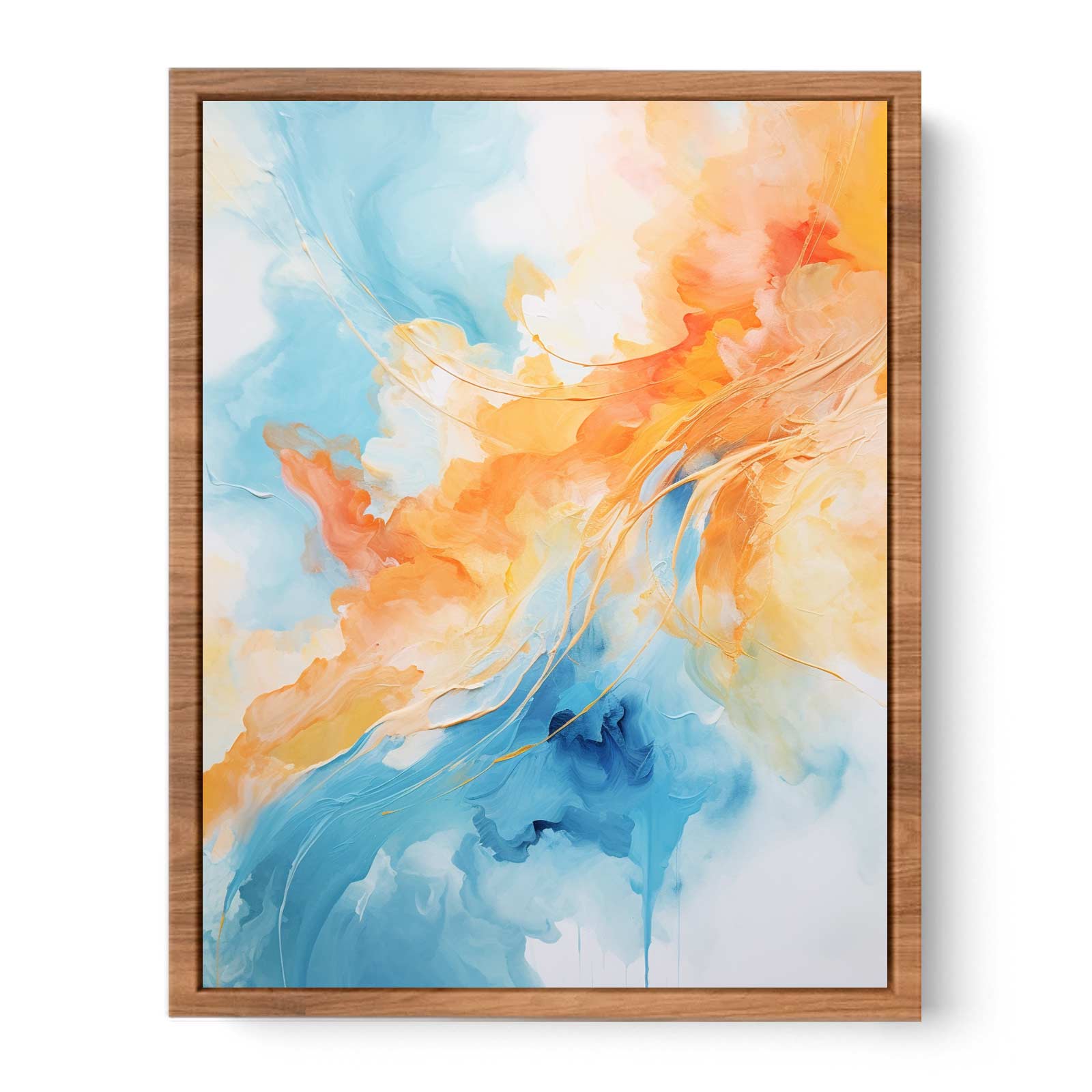Blue Orange Abstract Painting Poster