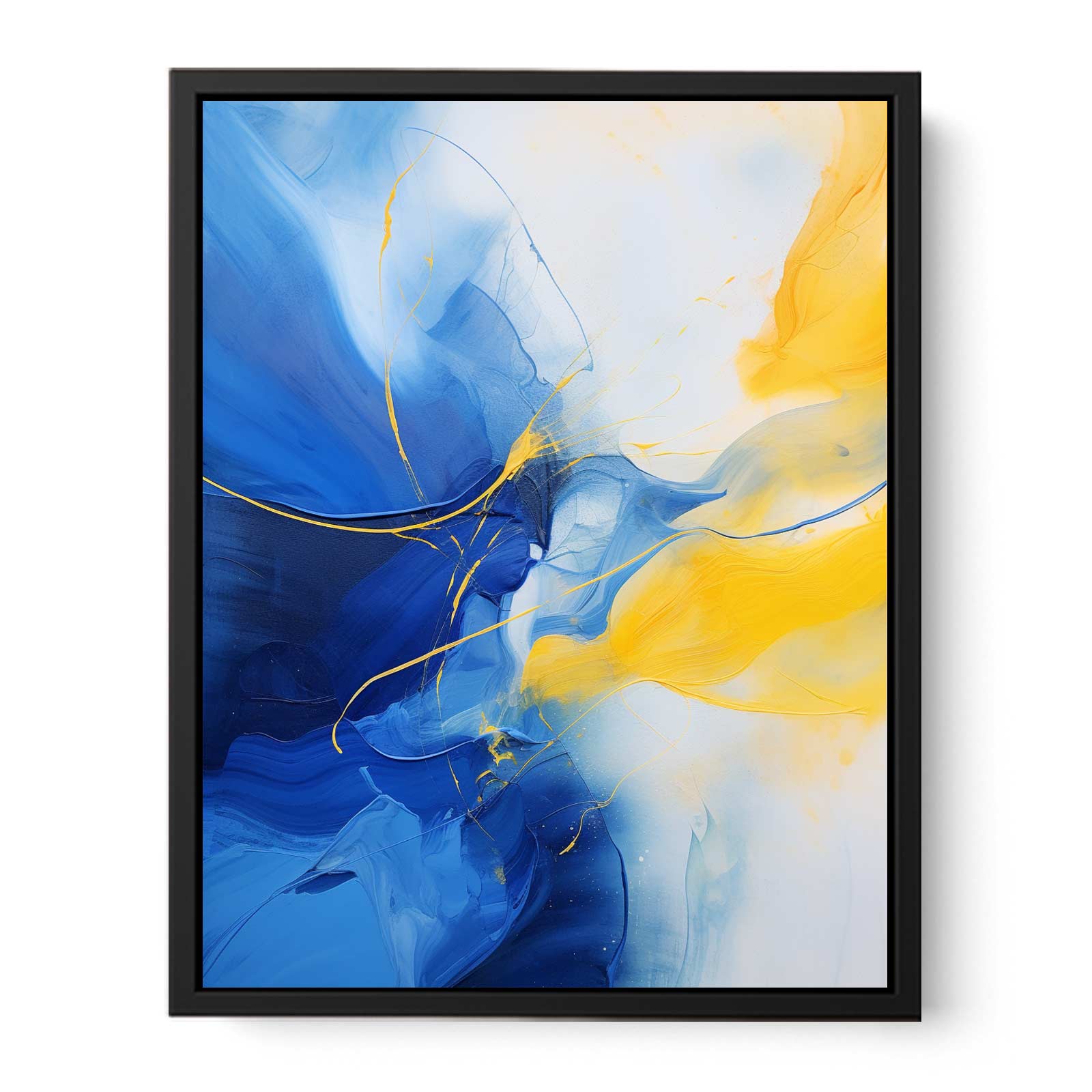Abstract Blue Yellow Painting  Canvas Print