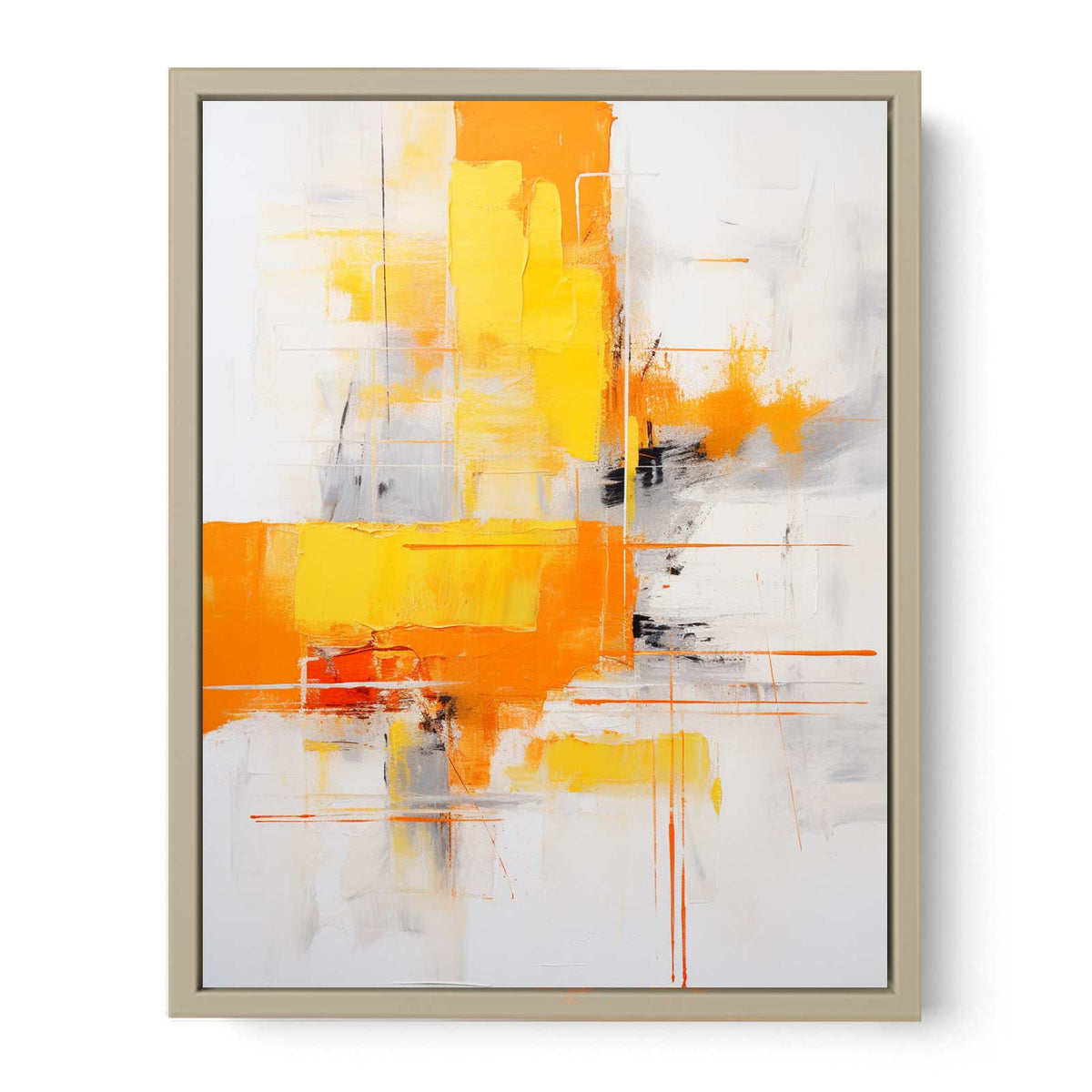 Brown Yellow Abstract Painting  Art Print