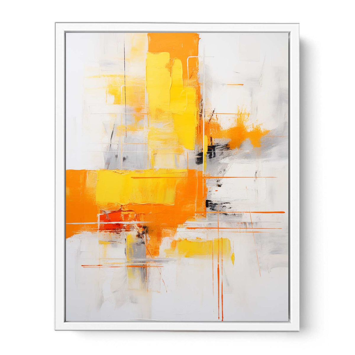 Brown Yellow Abstract Painting Framed Print