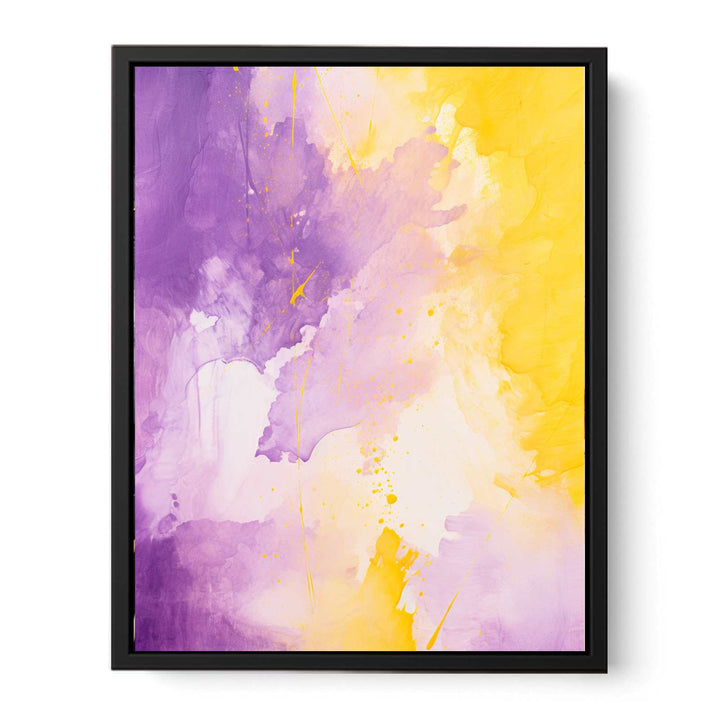 Yellow Purple Abstract Painting  Canvas Print
