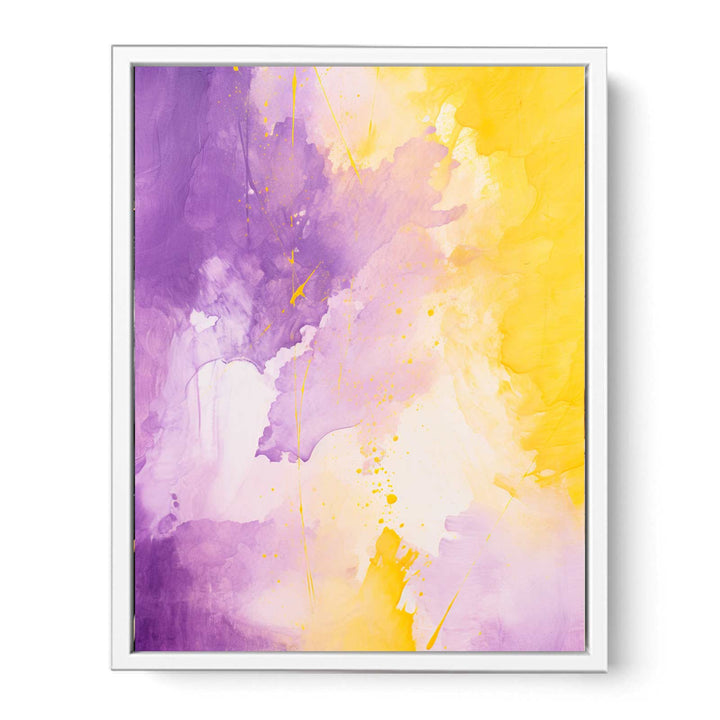 Yellow Purple Abstract Painting Framed Print