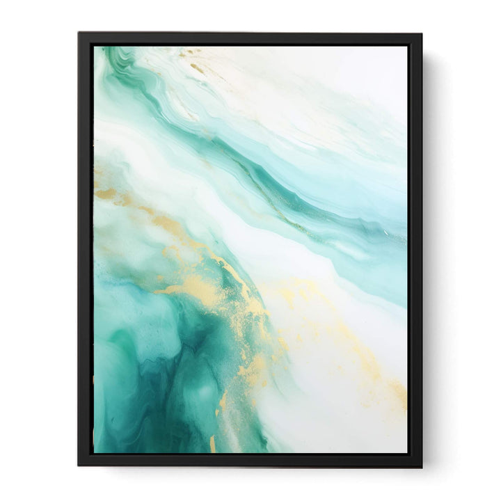 Sea Green Abstract Painting  Canvas Print