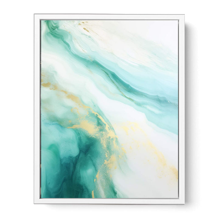 Sea Green Abstract Painting  Canvas Print
