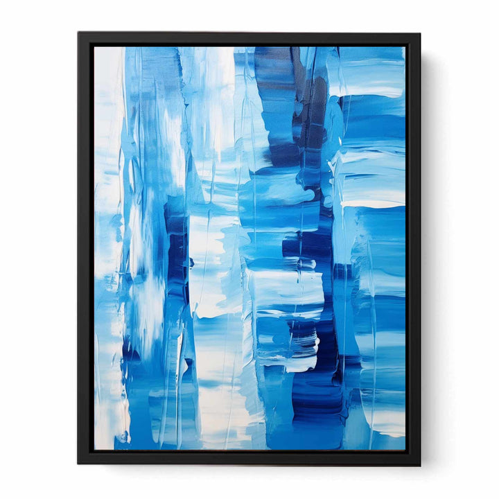 White Blue Abstract Painting  Canvas Print