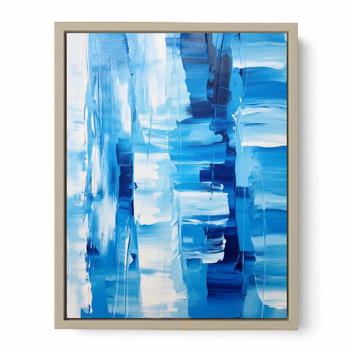 White Blue Abstract Painting  Art Print