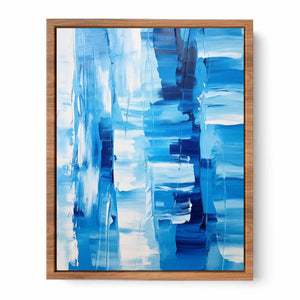 White Blue Abstract Painting Poster