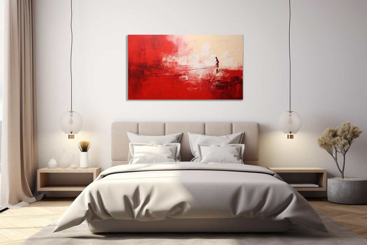 Knife Art Red Abstract Painting 