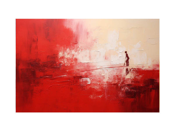 Knife Art Red Abstract Painting