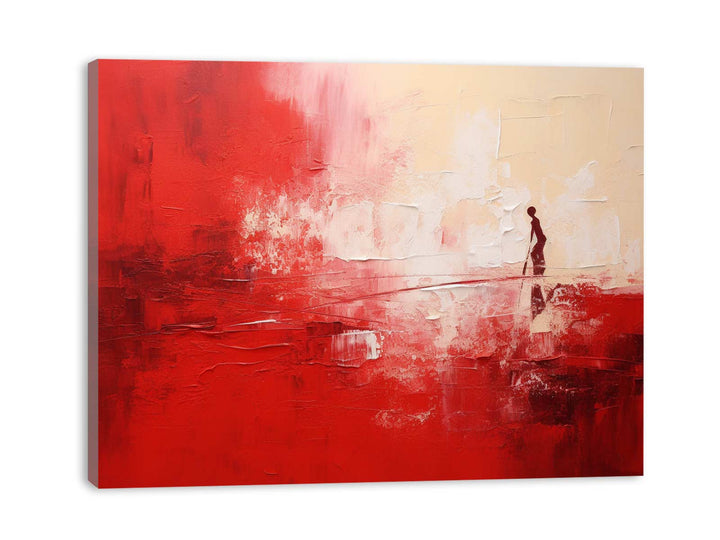 Knife Art Red Abstract Painting 
