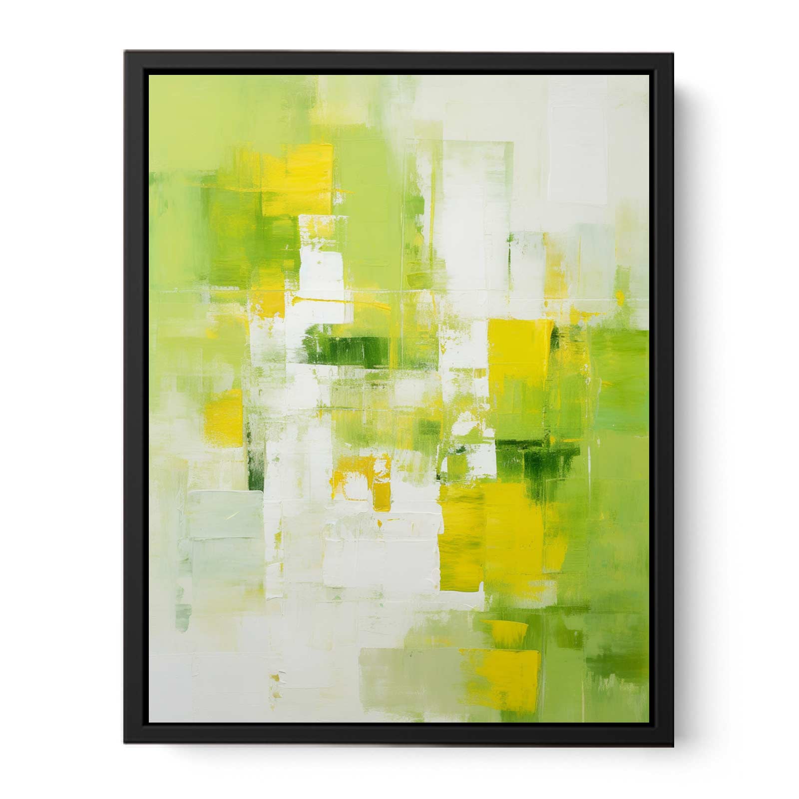 Green Yellow Abstract Painting   Canvas Print