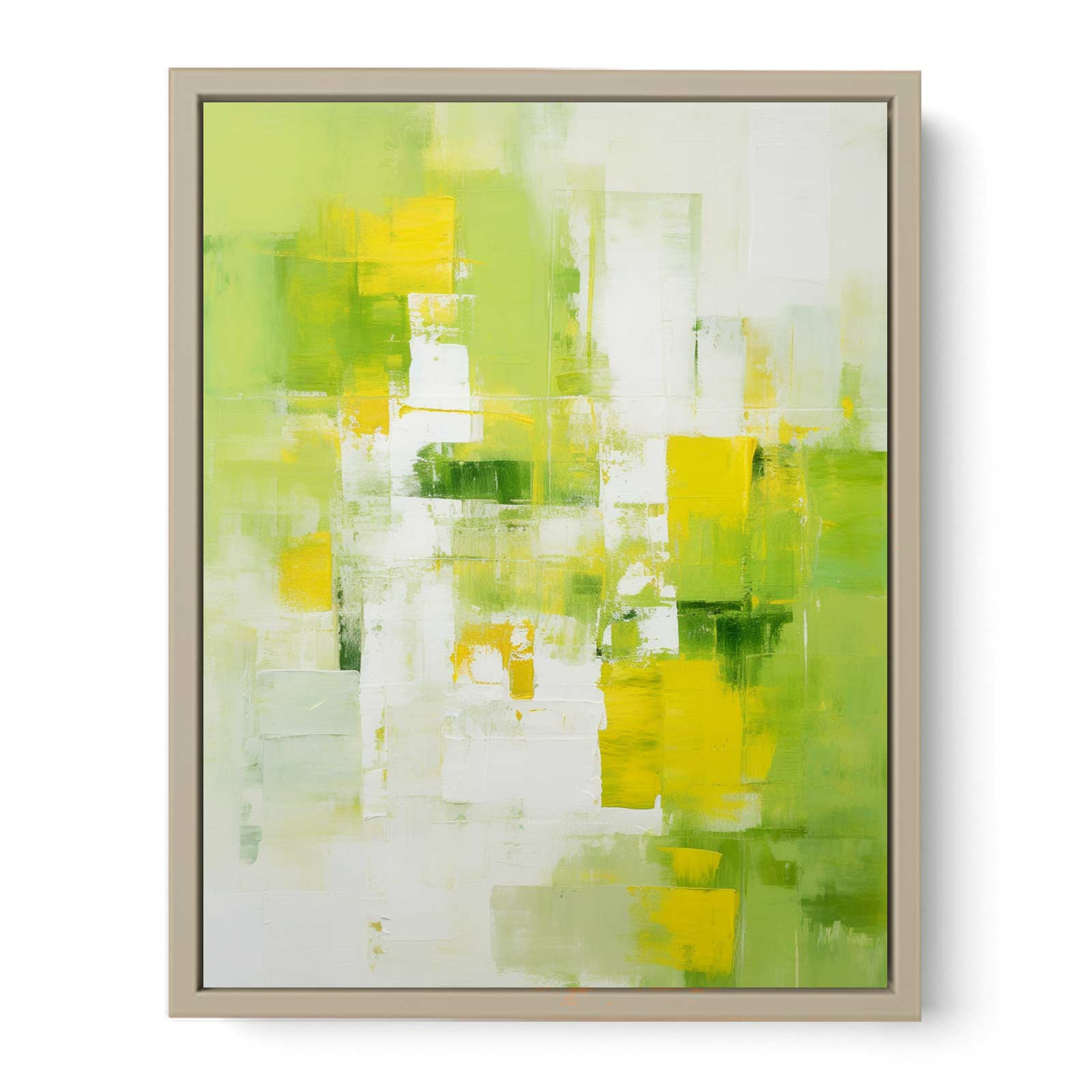 Green Yellow Abstract Painting   Art Print