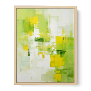 Green Yellow Abstract Painting   Streched canvas