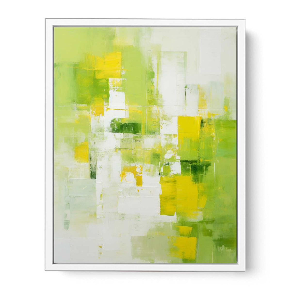 Green Yellow Abstract Painting  Framed Print