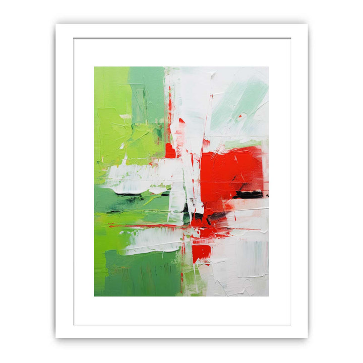 Abstract Painting Green Red  Poster